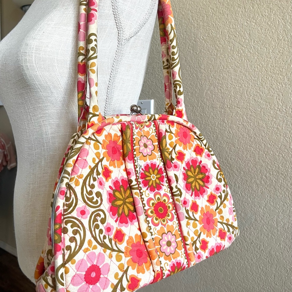 VERA BRADLEY ELOISE Floral Quilted Kiss Lock Shoulder Bag